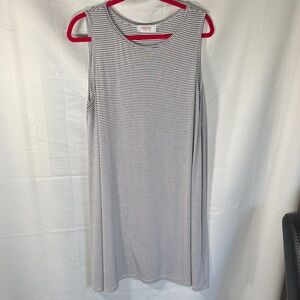 Renee C. Black & White Striped Sleeveless Midi Dress